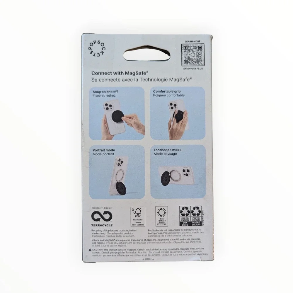 19-O PopSockets MagSafe Kick-Out PopGrip Phone Grip & Stand Ring French Navy